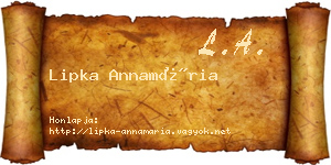 Lipka Annamária névjegykártya
