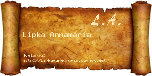 Lipka Annamária névjegykártya